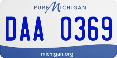 MI license plate DAA0369