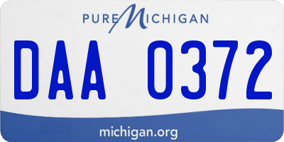 MI license plate DAA0372