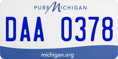 MI license plate DAA0378