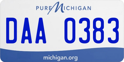 MI license plate DAA0383