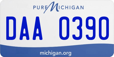 MI license plate DAA0390