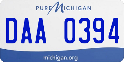 MI license plate DAA0394