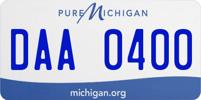 MI license plate DAA0400