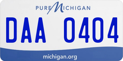 MI license plate DAA0404