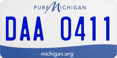 MI license plate DAA0411