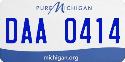 MI license plate DAA0414