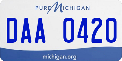 MI license plate DAA0420