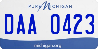 MI license plate DAA0423