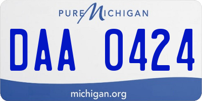 MI license plate DAA0424