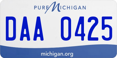 MI license plate DAA0425