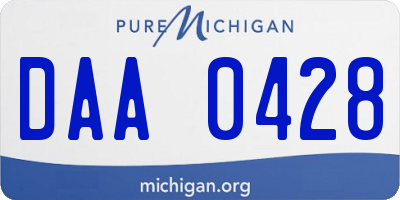 MI license plate DAA0428