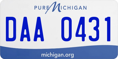 MI license plate DAA0431