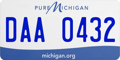 MI license plate DAA0432