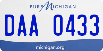 MI license plate DAA0433
