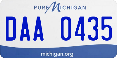 MI license plate DAA0435