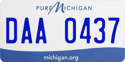 MI license plate DAA0437