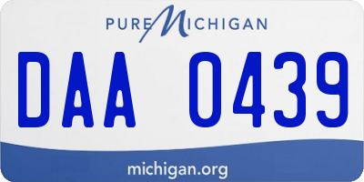 MI license plate DAA0439