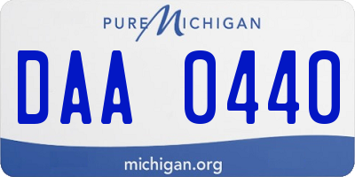 MI license plate DAA0440