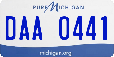 MI license plate DAA0441