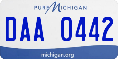 MI license plate DAA0442