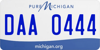 MI license plate DAA0444