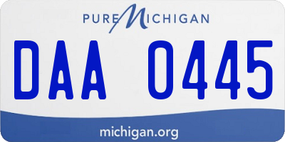 MI license plate DAA0445