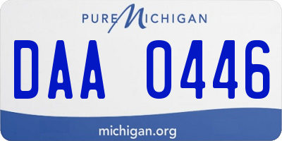 MI license plate DAA0446