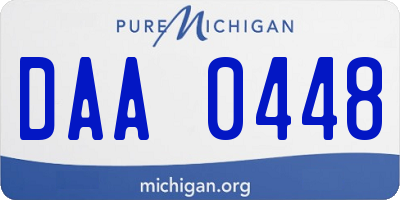 MI license plate DAA0448