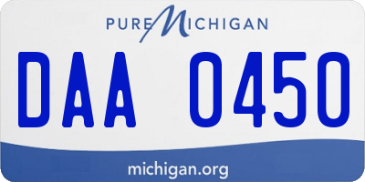 MI license plate DAA0450