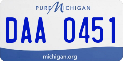 MI license plate DAA0451