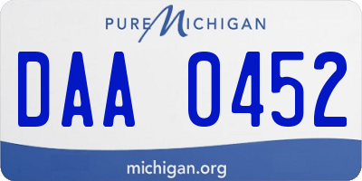 MI license plate DAA0452