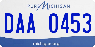 MI license plate DAA0453
