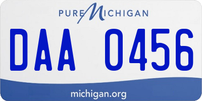 MI license plate DAA0456