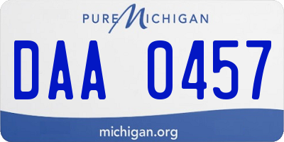 MI license plate DAA0457