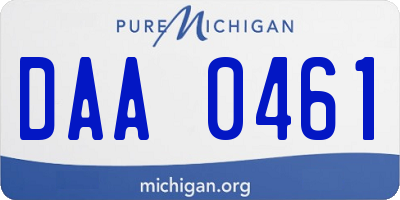 MI license plate DAA0461