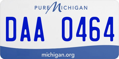 MI license plate DAA0464