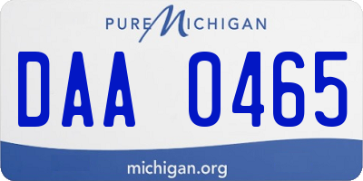 MI license plate DAA0465