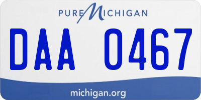 MI license plate DAA0467