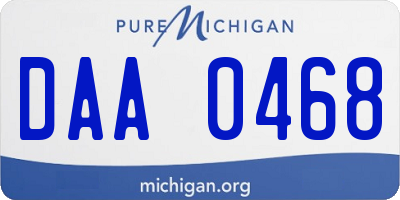 MI license plate DAA0468