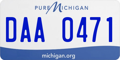 MI license plate DAA0471