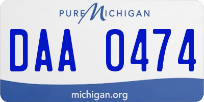 MI license plate DAA0474