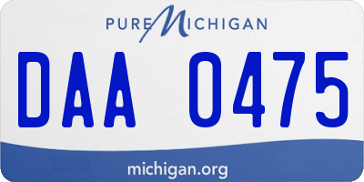 MI license plate DAA0475