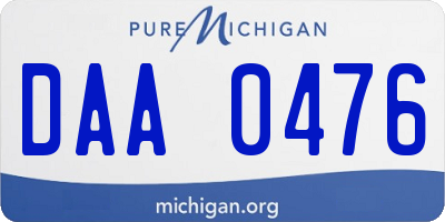 MI license plate DAA0476