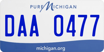 MI license plate DAA0477