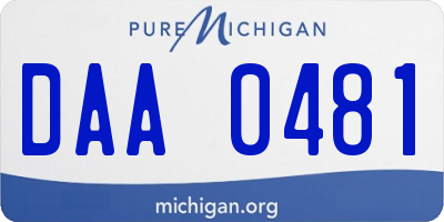 MI license plate DAA0481