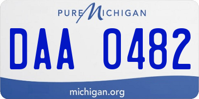 MI license plate DAA0482