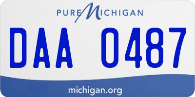 MI license plate DAA0487