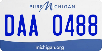 MI license plate DAA0488