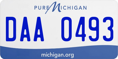 MI license plate DAA0493