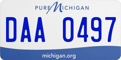 MI license plate DAA0497